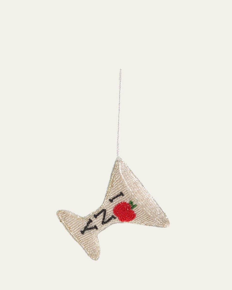 I Apple NY Martini Beaded Christmas Ornament